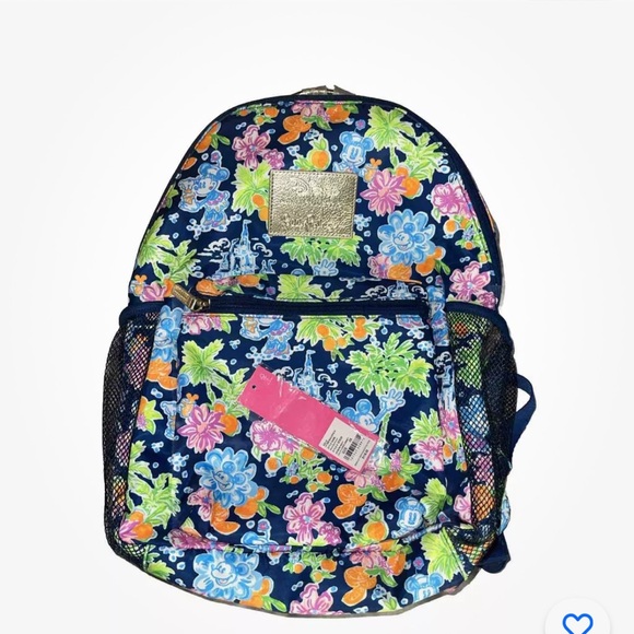 NWT Disney x Lilly Pulitzer Mickey and Minnie Mouse cinderella castle backpack - Picture 3 of 15